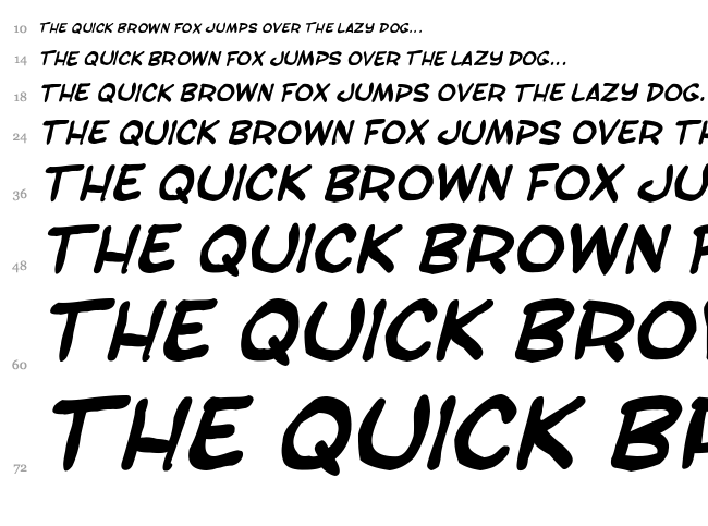 SF Toontime font waterfall